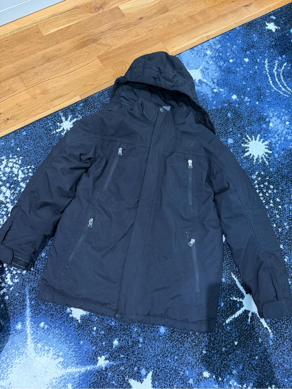 The North Face Kids Black Hooded Puffer Coat